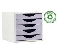 M-Office Freya Módulo Sostenible Ecogreen 4005 De con 5 Cajones Color Pastel, Producto 100% Reciclado Y Reciclable, Válido para Formato DIN A4, Folio Y Subcarpeta,