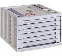 M-Office Freya Módulo Sostenible Serie 6000 De Producto 100% Reciclado Y Reciclable con 6 Cajones Pequeños Y Carcasa En Color Gris
