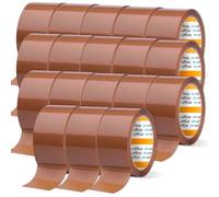 m-office Nastro Adesivo, Nastro Adesivo Marrone da Imballaggio, Rotolo di Nastro per Scatole da Imballaggio, Spedizioni, Traslochi e Artigianato, Sigillo Sicuro e Resistente (18 unità, 48mmx66m)