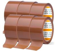 m-office Nastro Adesivo, Nastro Adesivo Marrone da Imballaggio, Rotolo di Nastro per Scatole da Imballaggio, Spedizioni, Traslochi e Artigianato, Sigillo Sicuro e Resistente (6 unità, 36mmx120m)