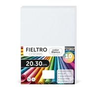 m-office Pannolenci Colorati, Feltro per Lavoretti Creativi, Cucito e Patchwork, Materiale per Scrapbooking e Decorazioni, Set Colori DIY, Ideale Artigianato e Fai-da-te, 20x30cm (Bianco, 10pz)