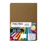 m-office Pannolenci Colorati, Feltro per Lavoretti Creativi, Cucito e Patchwork, Materiale per Scrapbooking e Decorazioni, Set Colori DIY, Ideale Artigianato e Fai-da-te, 20x30cm (Marrone, 10pz)