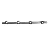 M.P. Metalli - Barra forata in ferro battuto h. 2000 mm, sezione 12x12 mm - Foro 12x12 mm - n. 16 fori - Interasse 120 mm | 3 Pezzi | Made in Italy