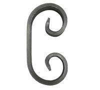 M.P. Metalli Riccio decorativo in ferro battuto a C in piatto 12x6 dimensione 110x60 mm | Set da 2 pezzi | Made in Italy