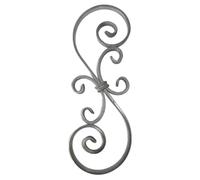 M.P. Metalli Rosone riccio decorato in ferro battuto a S in piatto 12x6 dimensione 380x135 mm | Set da 1 pezzo | Made in Italy