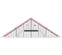 M+R 723250100 Set Square 25 cm Plexiglass Clear Backing - Red