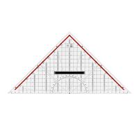 M+R 723320100 - Squadra geometrica in vetro acrilico trasparente, 32 cm, colore: Rosso