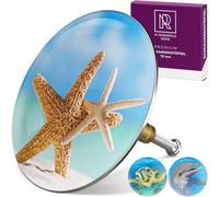 M. ROSENFELD HOME Tappo universale per vasca da bagno in ottone con motivo stella marina, 72 mm, con doppia guarnizione