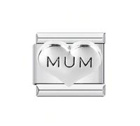 M&S - Catena di sicurezza per mamma, papà, nipote, sorella, zia, famiglia, stella, luna, in acciaio inox, 9 mm, compatibile con braccialetti Nomination, 0, Metallo, Nessuna pietra preziosa