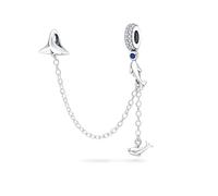 M&S - Fermacatena di sicurezza a forma di zampa di cane, in argento Sterling 925, compatibile con braccialetti Pandora Moments e braccialetti europei, 1 cm x 1 cm x 0.3 cm, Metallo