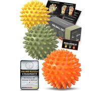 M.S.Lemberg Set massaggiante per riccio [3 gradi di durezza] - palla massaggiante per zone riflesse, massaggio piedi, schiena, collo, mano, piede - palla con nodi piccoli - regalo di relax - duro