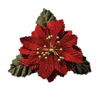 M&S Schmalberg Spilla a forma di stella di Natale in velluto rosso, per uomini o donne, spilla a forma di fiore, decorazione natalizia, realizzata a mano nel centro dell'abbigliamento di New York