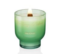 M&SENSE 270g Candela Profumata Arancia Rossa e Cedro con Stoppino Legno Scoppiettante - 55h Cera Soia, Regalo Lusso Donne, Aromaterapia Non Tossica in Vetro Affusolato