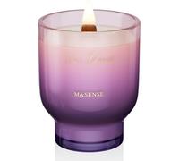 M&SENSE 470g Grande Candela Profumata Fiore di Lillà con Stoppino Legno Scoppiettante - 95h Durata Cera Soia, Non Tossica Aromaterapia in Barattolo Vetro Affusolato, Regalo Lusso per Donne