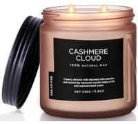 M&SENSE Candela profumata al gelsomino e al legno di cashmere, candela profumata in cera di soia naturale per il bagno e la camera da letto, Sandalwood Vanilla Scented Candle