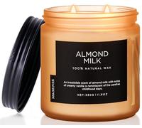 M&SENSE Candela profumata al latte di mandorla, regalo per le vacanze, 70 ore di durata, 2 stoppini di cera di soia, candela dolce e irresistibile per il relaxCandle for Relaxtion