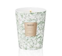 M&SENSE Candela Profumata Grande in Vetro 400g, Gelsomino e Sandalo, 75h Combustione & 3 Stoppini, Cera Soia Naturale, Aromaterapia Rilassante, Regalo Festa Mamma, Vaso Marmo Moderno, Home Scented