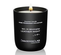 M&SENSE Candele alla Soia 150g in Vetro, Notte di Cuoio, 30H Combustione, Cera Soia Naturale Candela Non Tossico, Aromaterapia Relax, Regalo di Lusso Donne & Mamma