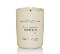 M&SENSE Candele alla Soia 250g in Vetro, Brezza di Lino, 50H Combustione, Cera Soia Naturale Candela Non Tossico, Aromaterapia Relax, Regalo di Lusso Donne & Mamma