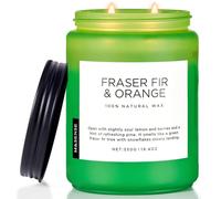 M&SENSE Candele di soia Fir & Orange profumate per la casa. Candela di soia naturale organica da 550 g. Durata 110 ore. Profumo di pino natalizio. Regalo di candela invernale decorativa