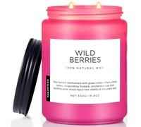 M&SENSE Candele di soia grandi Bacche selvatiche profumate per la casa. Candela di soia naturale organica da 550 g. Durata 110 ore. Regalo di candela invernale profumata per feste natalizie
