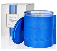 M&SENSE Candele di soia per la casa profumate, candela naturale di mezza estate profumata 210g 40 ore di lunga durata, candele di aromaterapia per il relax, regali di lusso di candela avvolti in pelle