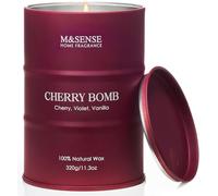 M&SENSE Candele profumate a bomba di ciliegio, dolci per la casa, candela di cera di soia naturale, regalo per donne, 11,3 oz 70 ore di durata