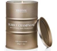 M&SENSE Candele profumate allo champagne per la casa, regali di candele per donne e uomini, candele di soia naturali di lusso, regali di riscaldamento per la casa, 70 ore di combustione a lungo, 320g