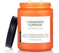 M&SENSE Candele profumate di soia di autunno alla zucca e cannella. Candele di soia naturale a doppia stoppino grandi Lenta combustione. regalo donna compleanno, 550 g, Fino a 110 ore