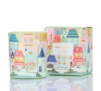 M&SENSE Candele profumate in vetro muschio ambra, 290 g, candela profumata di soia naturale con 55 ore, graffiti architettonici dipinti a mano, dolce accessorio per la casa e regalo per le donne