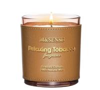 M&SENSE Candele Profumate Soia Tabacco Rilassante |283g, Profumo Caldo e Vellutato 50 Ore, Candela per Serate Accoglienti, Regalo Papa per Natale e Atmosfere Rustiche