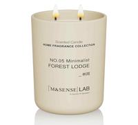 M&SENSE Grande Candele alla Soia 470g in Vetro, Rifugio Forestale, 110H Combustione, Naturale Candela Non Tossico, Doppio Stoppino in Cotone, Aromaterapia Relax, Regalo di Lusso Donne & Mamma