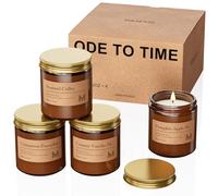 M&SENSE Set di candele profumate per l'autunno, candele profumate in vetro, per la mamma, Natale, compleanno, bagno, yoga, Halloween, 4 x 100 g, regalo per Halloween