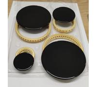 M SHOP ITALIA Kit 4 Corone in Ottone e 4 Piattelli Lucidi, Compatibile con Lofra Nardi Samet, Ricambi per Piano Cottura Cucina a Gas, Colore Nero (aux + medio + 2 rapidi)