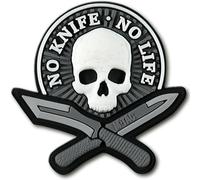 M-Tac Morale Parches Sin Cuchillo No Life PVC 3D tattica militare (Gris/)