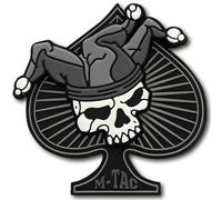 M-Tac Morale Patch Joker Skull Death Card Tactical 3D PVC (Nero-Bianco)