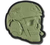 M-Tac Morale Toppe 3D in PVC, Toppe tattiche con teschio operatore per gilet, zaini, cappelli, toppa tattica militare con retro con chiusura a gancio (oliva)