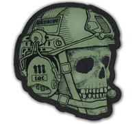 M-Tac Morale Toppe 3D in PVC, Toppe tattiche con teschio operatore per gilet, zaini, cappelli, toppa tattica militare con retro con chiusura a gancio (oliva scuro)