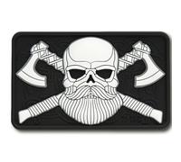 M-Tac Patch tattica con teschio per abbigliamento militare per giacche, zaini, cappelli con ganci (nero/bianco)