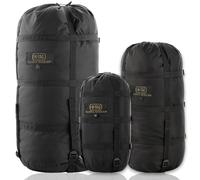 M-Tac Sacco a compressione per sacco a pelo, militare, impermeabile, leggero, in nylon, per viaggi, campeggio, escursionismo, attività all'aperto (nero, M, 12 litri)