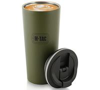 M-Tac Tazza termica termica da viaggio in acciaio inox, doppia parete, con coperchio a libro, 425 ml (oliva)