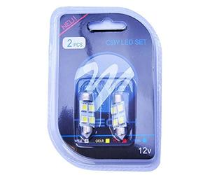 M-Tech LB072 W Blister 2 x led-c5 W 36 mm 4 x SMD5050 12 V, Bianco, standard