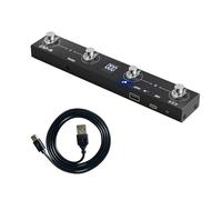 M-VAVE Chocolate Plus - Pedale per chitarra Midi wireless, con 4 pulsanti, ricaricabile BT, per chitarra, pedale esterno per chitarra, sintonizzatore, controllo di commutazione