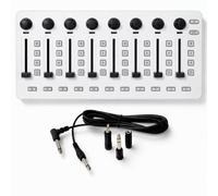 M-VAVE SMC-Mixer, controller MIDI Mixer wireless, controller MIDI Bluetooth portatile con 43 pulsanti retroilluminati, 8 fader e 8 manopole, controller MIDI Fader USB (SMC-Mixer bianco)