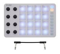 M-VAVE SMC-PAD Controller MIDI, pad MIDI portatili wireless Bluetooth con pad sensibili alla velocità, Beat Maker, cavo audio bianco da 6,35 mm (bianco)