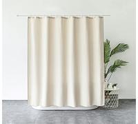 M&W DAS DESIGN Tenda da doccia in tessuto pesante effetto lino, di alta qualità, resistente alla muffa, 100% impermeabile, opaca, con 16 ganci di peso inferiore