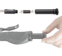 M-Wave 18809781, InGrip-Attrezzo 12 funzioni, in Acciaio S2, per 18,5-20 mm, con rivelatore e Kit tubeless per Bicicletta, con alloggiamento in Alluminio Unisex Adulto, Nero