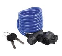 M-WAVE 60.110-30 - Lucchetto a spirale S 10.18, supporto a clip, lunghezza 1800 mm, diametro 10 mm, blu