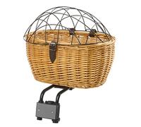 Cestino in Vimini Porta Animali per Bicicletta, Attacco Piantone Ø 28/34 mm, Max 15 kg