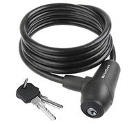 M-WAVE Automatic Silicone Spiral Cable Lock, 1500 X 8 Mm, Black, On Card